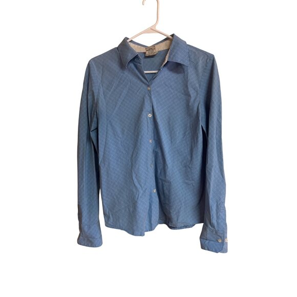 George Stretch Ladies Blue Button-Up Shirt Medium - Picture 1 of 4